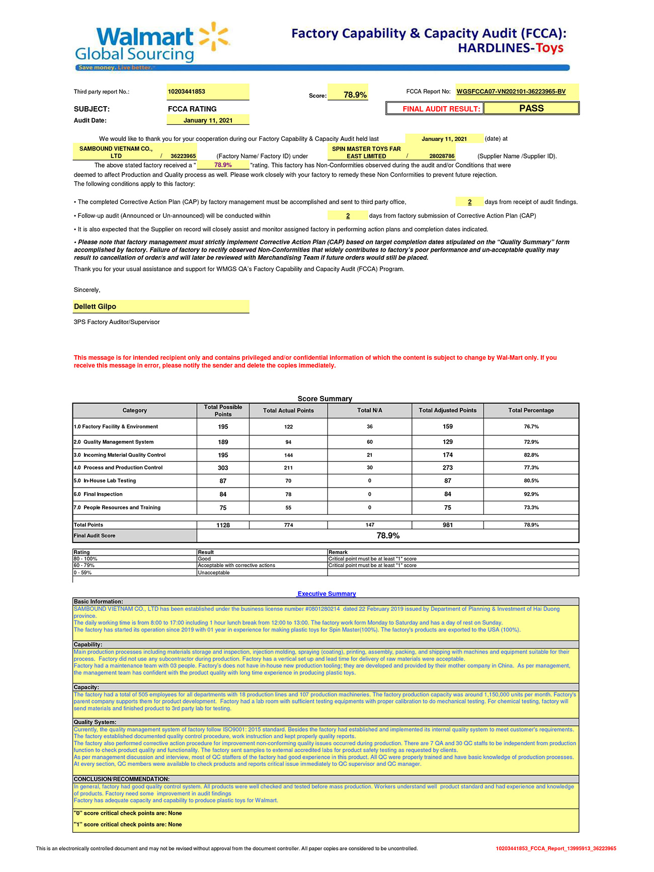 FCCA Walmart沃尔玛认证